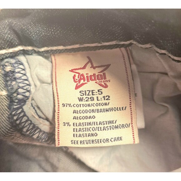 La Idol Womens Shorts Bermuda Length Jeans Jr Size 5 Bling Rhinestone Pockets - Picture 3 of 16